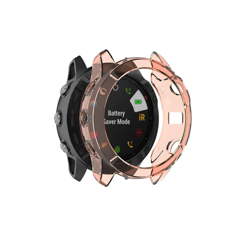 حافظة حماية لـ Garmin Fenix 6 6S 6X إطار حماية للساعة الذكية حافظة ناعمة شفافة من البولي يوريثان لهاتف Fenix 6 Pro 6S Pro 6X Pro