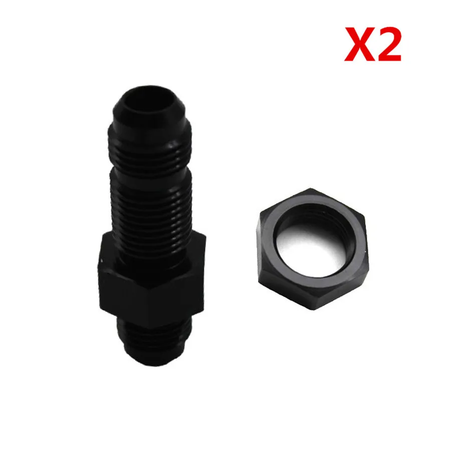 AN6 (6AN) Male to Male Straight Bulkhead Adaptors Aluminium Alloy With Nut Fitting Adapter Seal Locking 2 sets