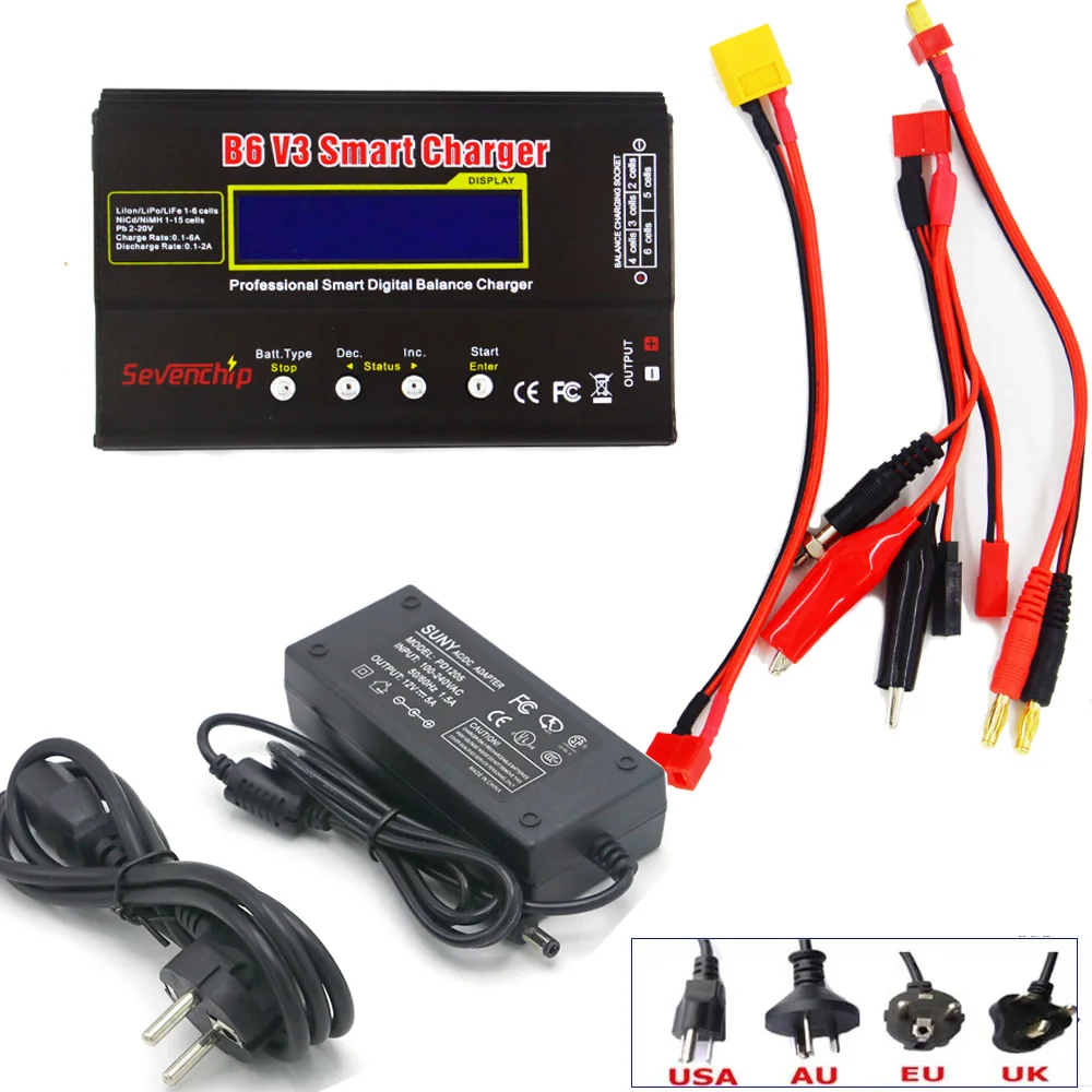 IMAX B6 V3 Digital RC Lipo NiMh Battery Balance Charger+AC POWER 12v 5A Adapter For Rc Drone Car Boat