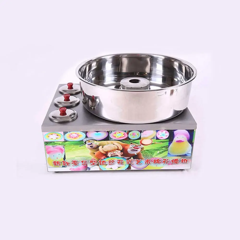 Commercial Gas Cotton Candy Maker Sweet Candyfloss DIY Sugar Floss Stainless Steel Flower Marshmallow Machine