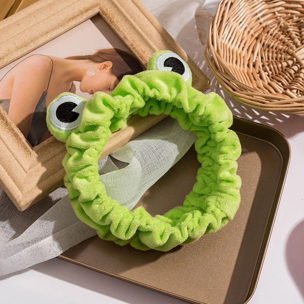 Funny Frog Wash Face Headband Broadside Elastic Hairbands For Girls Cute Hair Bands Kids Turban Women Fashion Hair Accessories