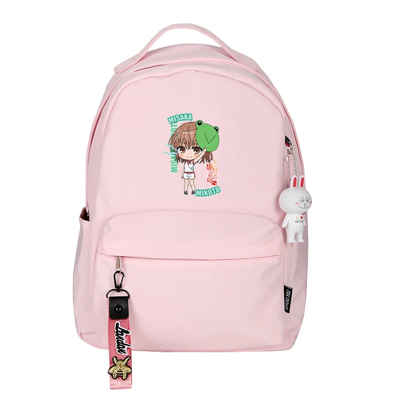 

A Certain Scientific Railgun T Anime School Bags Cute Women Backpack Misaka Mikoto Bookbag Pink Travel Bagpack Girls Rucksack