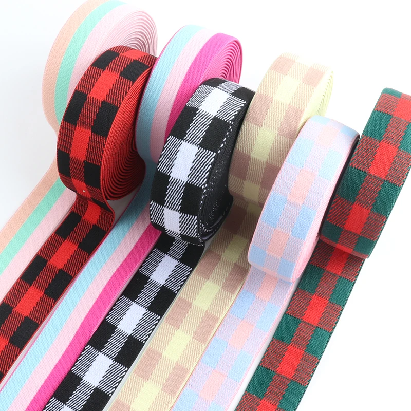 25mm Rubber Band Lattice Camouflage Stripe Elastic Band Elastic Band Ribbon For Sewing Trim Waist Band Garment Accessory 1meter