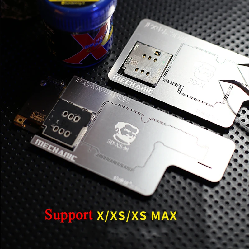 MECHANIC 3D BGA Stencil for iPhone X XS XS MAX Motherboard Middle Layer Planting Tin Steel Net BGA Reballing Kit