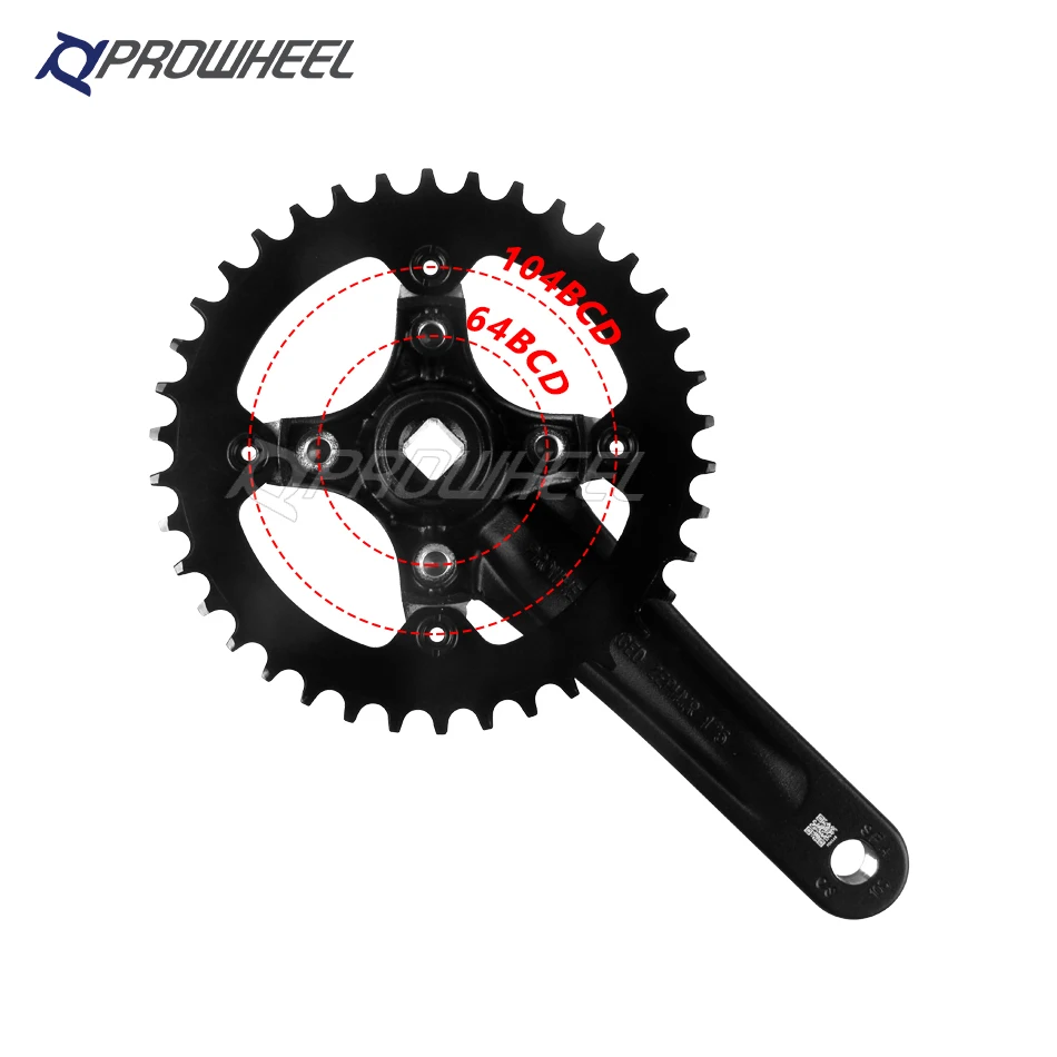 Prowheel 170/175mm Crank 32-52T Plate Crankset Bicycle Crank Mountain Bike Chainwheel Sprocket Square Hole 104BCD Accessories