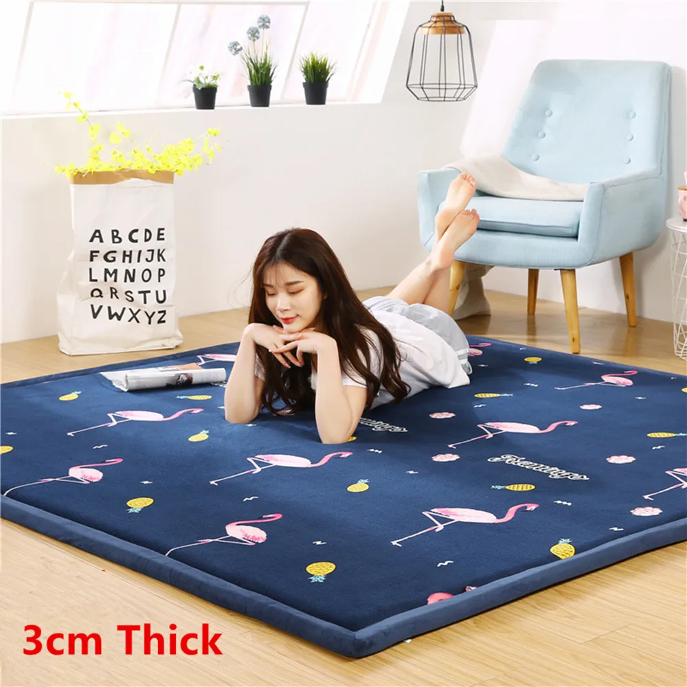 3CM Coral Fleece Thickened Tatami Mats Kids Room Crawl Area Rugs Child Bedroom Climbed Play Carpets Custom Home Large Floor Rug