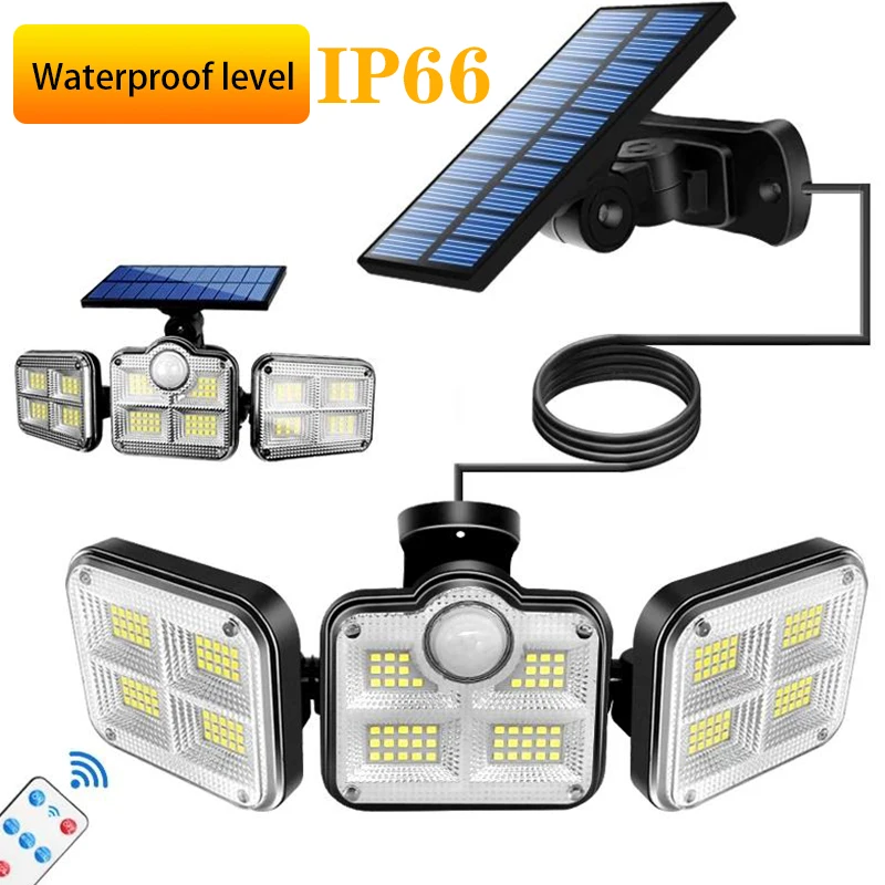 

20w Super Bright Solar Lights 120led IP66 Waterproof Outdoor Indoor Solar Lamp with Adjustable Head Wide Lighting Angle