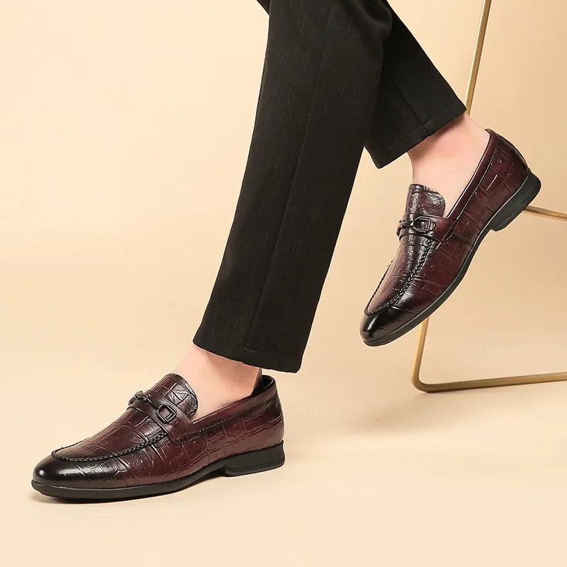 Genuine Leather Men Loafers Shoes Slip-On Formal Casual Business Office Size 38-43