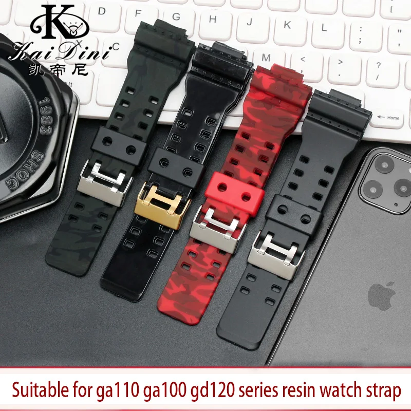 16mm Silicone Watchband For Casio G-Shock GA-110 GA-100 GA-120 GA-900 Camouflage Rubber Waterproof Men Watch Strap Bracelet