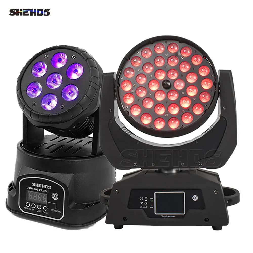 LED Wash Zoom 36x18W / 7x18W Moving Head Lighting  RGBWA+UV DMX Disco DJ Party Music Concert Bar Stage Lighting Equipment SHEHDS