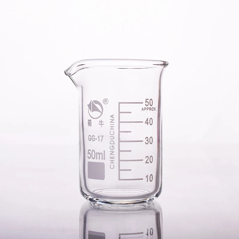 

5pcs Beaker in tall form,Capacity 50ml,Outer diameter=40mm,Height=69mm,Laboratory beaker