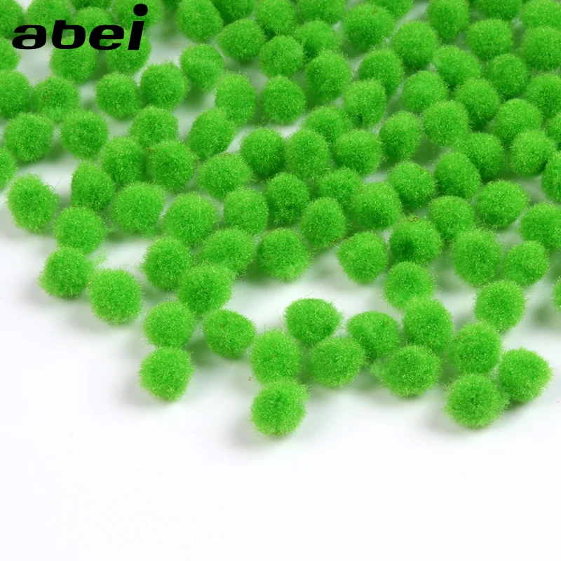 2000pcs/lot 6mm Green Pompom Ball Soft Fluffy Furball Wedding Party Decoration Kids DIY Handmade Crafts Accessories