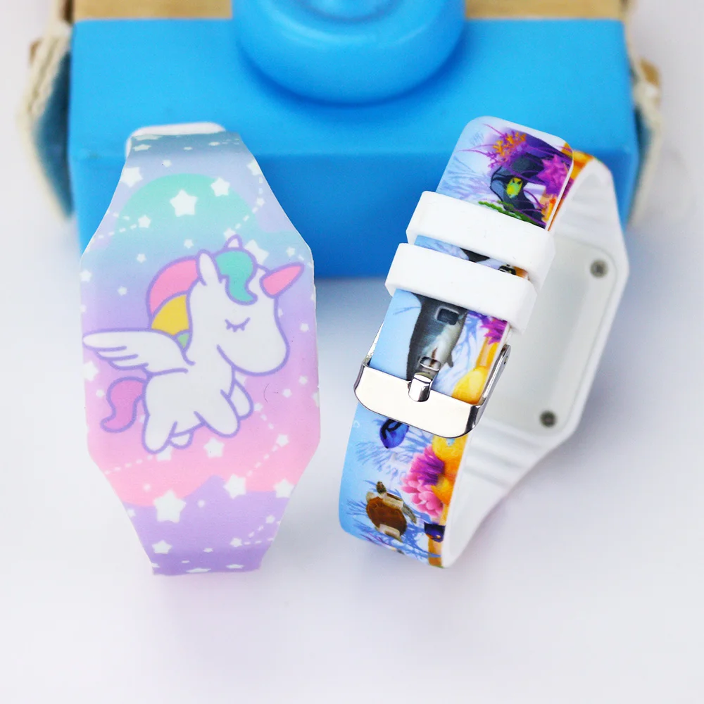 New Luminous Unicorn Child Watches For Girl Ocean World LED Watch Kids Student Electronic Watch Clock Reloj Infantil