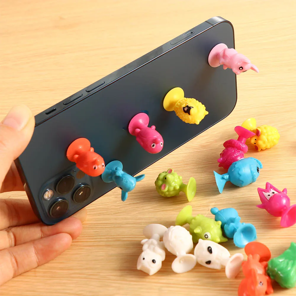 20Pcs/lot Mini Monster Sucker Capsule Model Little Cartoon Anime Animal Action Figures Mini Doll Suction Cup Toys for Children