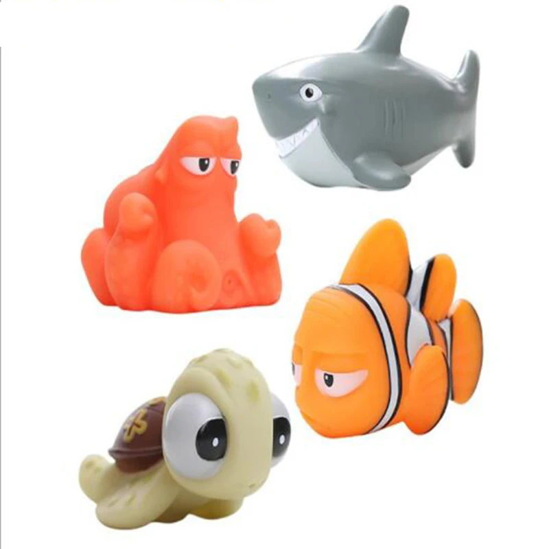 Baby Bath Toys Cartoon Nemo Dory Float Spray Water Squeeze Toys Soft Rubber Bathroom Play Fish Kid Bath Clownfish Toy