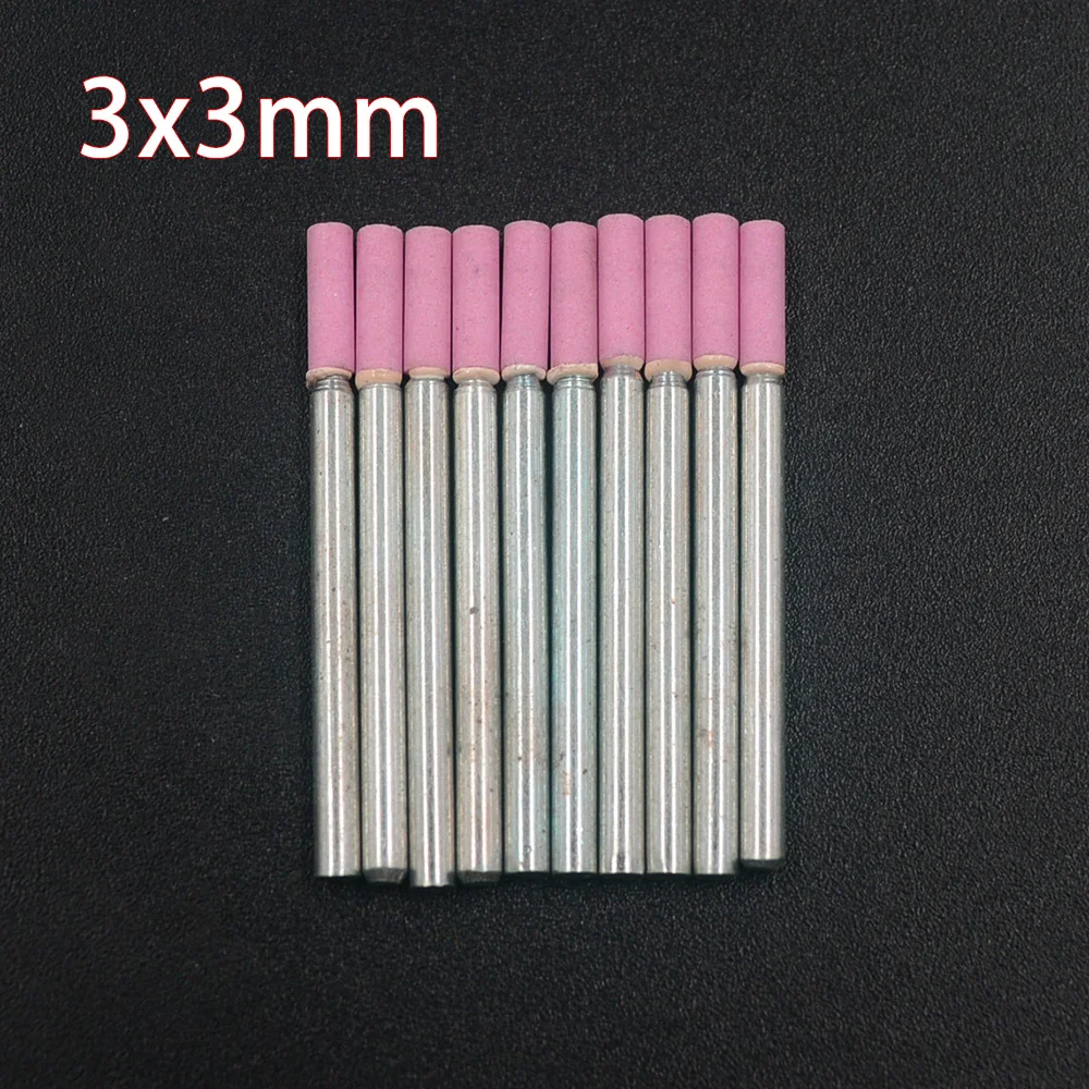 10PCS 1/8 3X3mm Shank 연마재 장착 스톤 세트 Dremel 4000 3000 Dremel 로타리 공구 용 연삭 버 휠