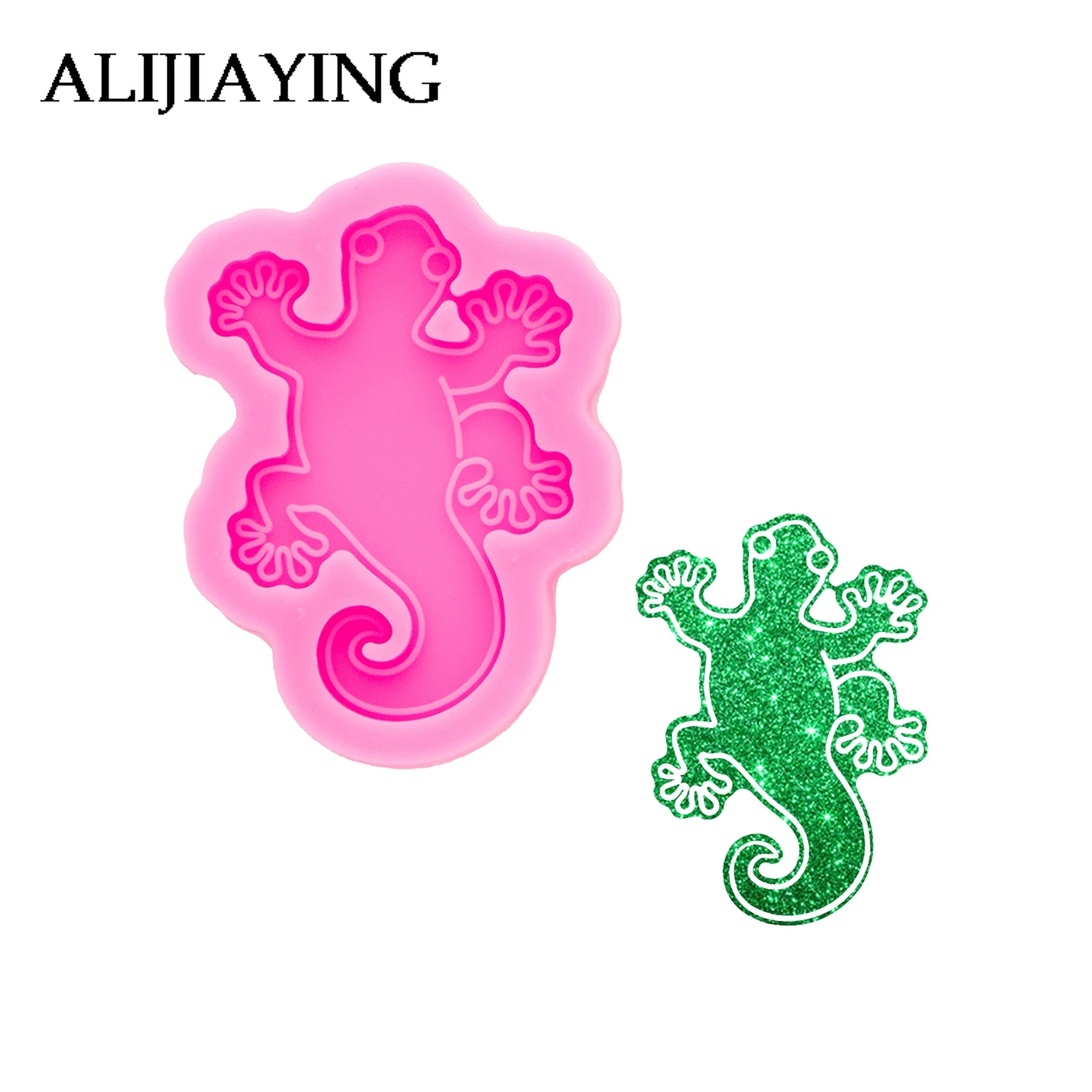 DY1005 Gecko Snake Resin Mold, Epoxy DIY Resin Phone Grip Molds , Moulds Silicone Crafts for Badge Reel