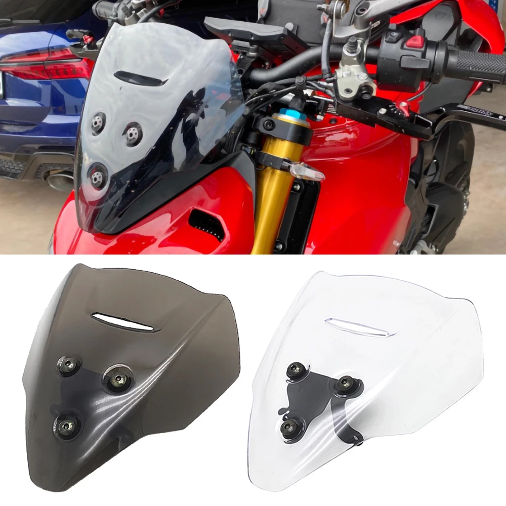 

For DUCATI Streetfighter V4 V4S V4 S 2020 2021 NEW Motorcycle Windscreen Windshield Viser Baffle VIsor Wind Deflectors