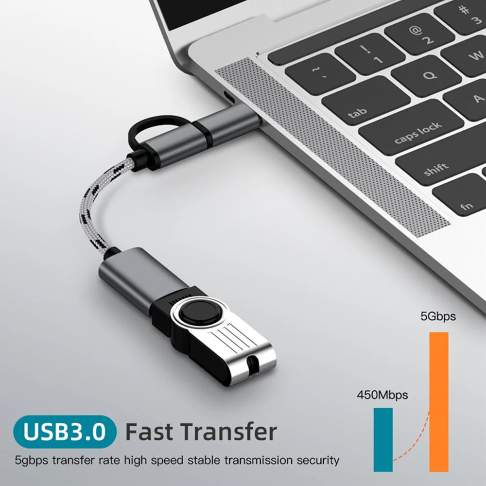 2 في 1 Type-C OTG إلى USB 3.0 واجهة OTG كابل محول نقل سريع موصل محول لخط شحن الهاتف المحمول