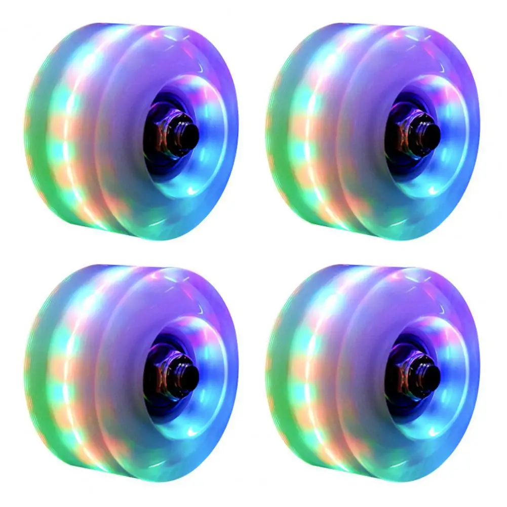 4pcs LED Flash Wheel Freestyl Skates Luminous Wheel Roller Skates Flashing Wheels for Inline Skates for Adults Kids Roller