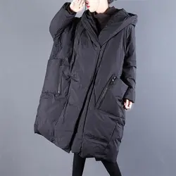 Extra grande tamanho roupas femininas 2021 inverno oversized jaqueta casaco acolchoado com capuz longo solto casual quente parkas abrigo m1176