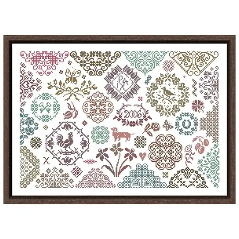 Past courtyard cross stitch kits cartoon aida fabric 18ct 14ct 11ct unprint canvas cotton thread embroidery kits DIY