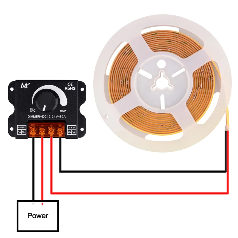 Regolatore di tensione regolabile del regolatore 30A del commutatore Dimmer del LED di DC12V-24V per illuminazione principale Dimmer della lampada