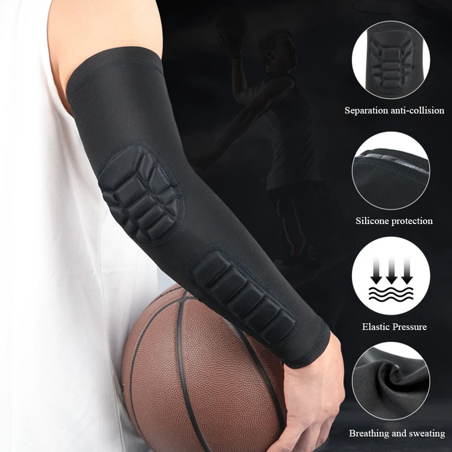 1 Pair Basketball Elbow Pads Elastic Compression Arm Sleeves Sports Support Protector for Training Brace Volleyball