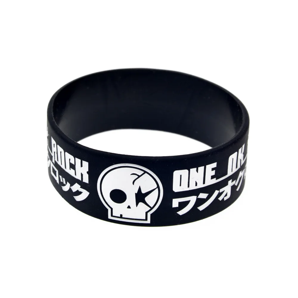 Fashion rock band silicone bracelet 1 inch all-match men and women bracelet jewelrys gifts hot sale
