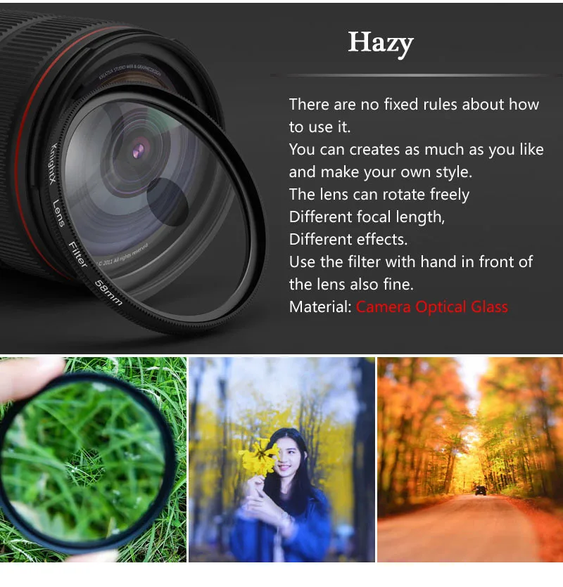 KnightX Lens Universal Clip  Mobile Phone Professional cpl Macro Fisheye Lens Zoom Kaleidoscope Filter For Phone Android