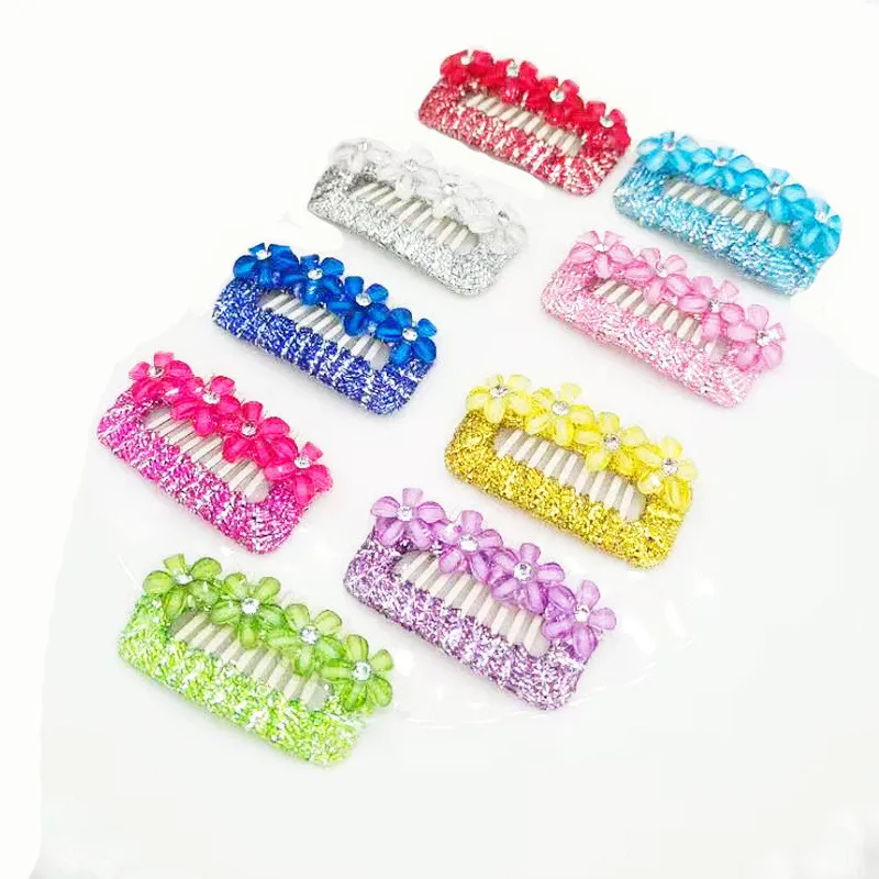 Plastic Hair Clip Colorful Barrettes Hair Grip Headwear Pet Dog Bows Girls Dog Hair Pins Hair Accessories