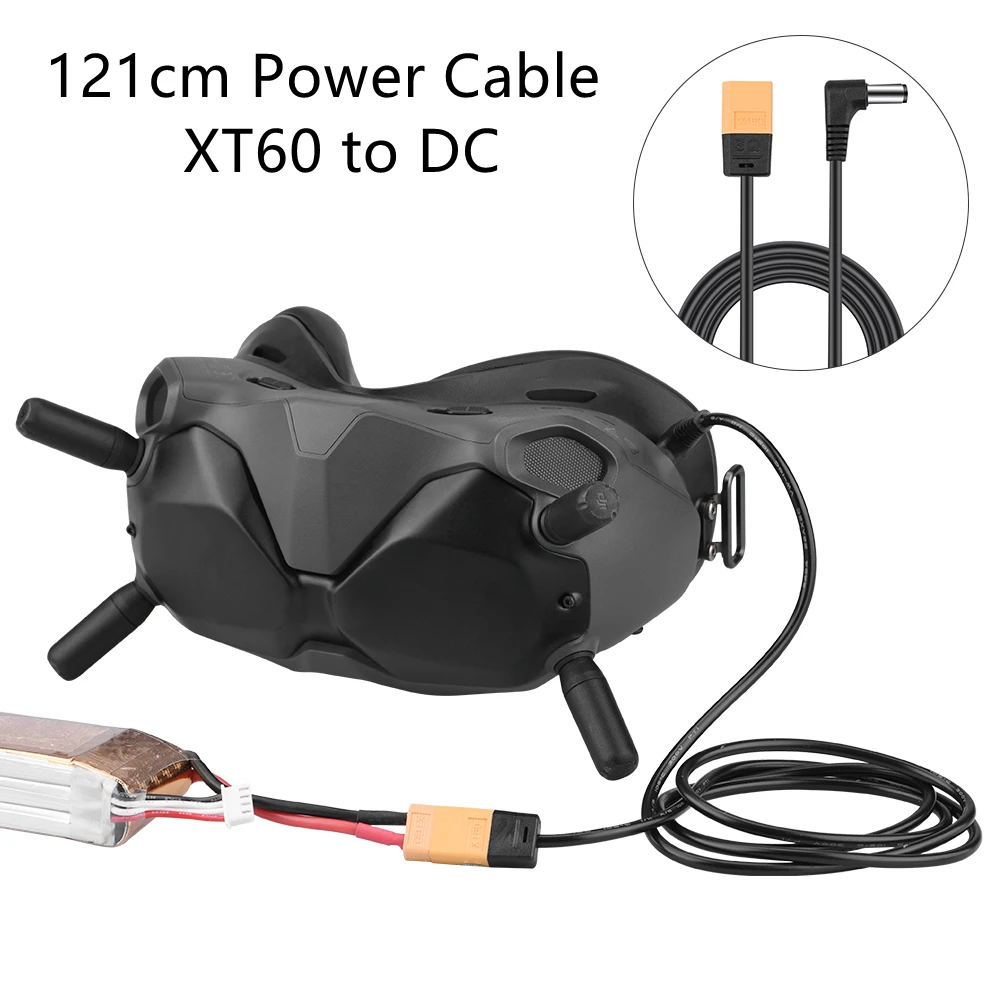Cable de alimentación para DJI FPV Goggles V2 XT60, Cable de carga XT60 a CC, línea de conexión para DJI FPV Combo RC Drone, accesorios para gafas