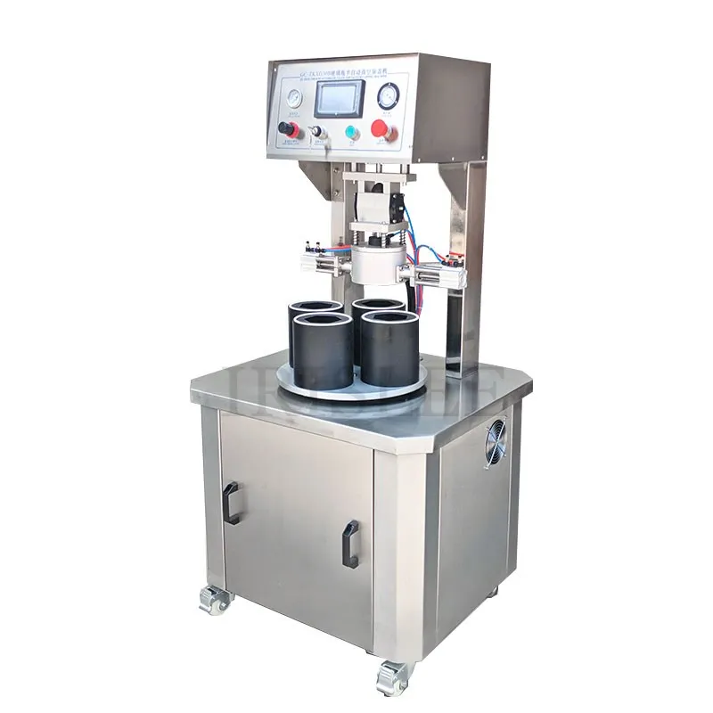 Automatic Vacuum Screw  Chambers Capping Sealing Machine For Vial Glass Bottle Jar Metal Cover