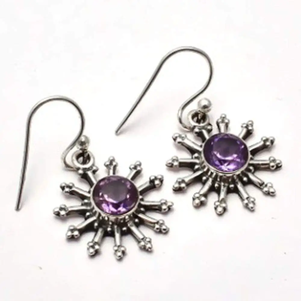 

Серьги из стерлингового серебра 925 пробы с натуральным аметистом, 30 мм, 2SE0166