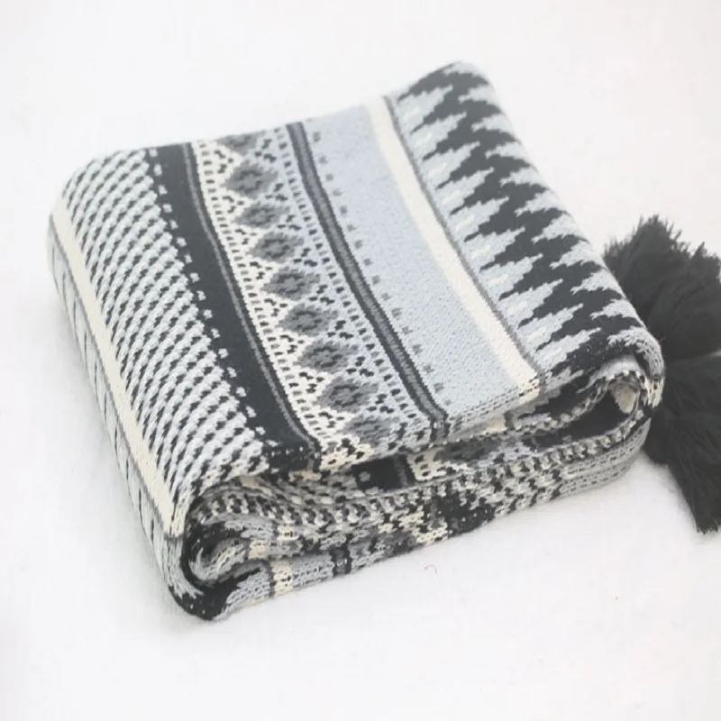 130*170cm Geometry Knitted Throw Blanket For Couch Bedding Home Textile Fashion Decoration Cover Blankets Drop Shipping