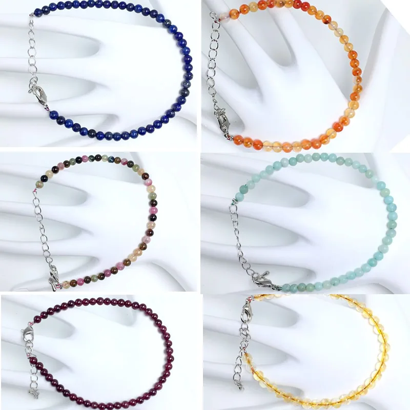 4mm Mini Energy Charm quartz Bracelet Natural Stone Beads Yoga Healing Bracelet Jewelry for Women Men Best Friend Gifts