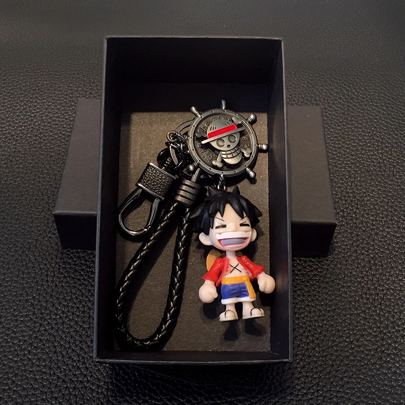 Bandai One Piece Anime Figure Model Toys Monkey D Luffy Model Pendant Doll Keychain High Quality Collection Figure Boys Keyring