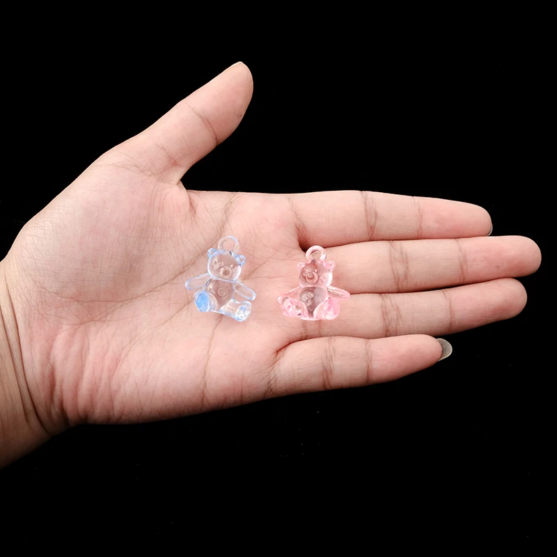 20pcs/lot 7 Designs Pink Blue Acrylic Cute Bear/Carriage/Rocking Horse For Baby Shower Christening Party Candy Box Gift Favor