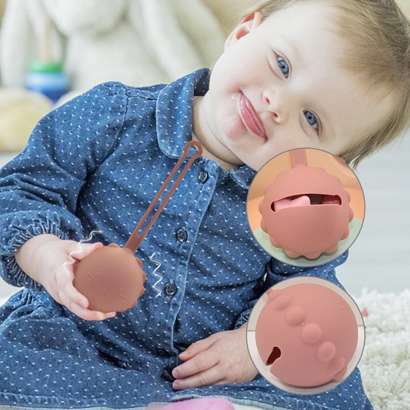 TYRY.HU Baby Silicone Pacifier Holder Container Box Infant Portable Soother Pacifier Chain Silicone Storage Box BPA Free