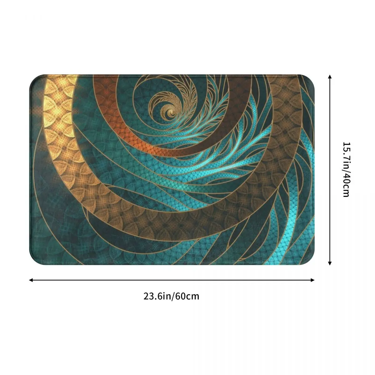 Corded Leather Turquoise Fractal Bangles Doormat Rug carpet Mat Footpad Polyester Non-slip Corridor Kitchen Bedroom balcony