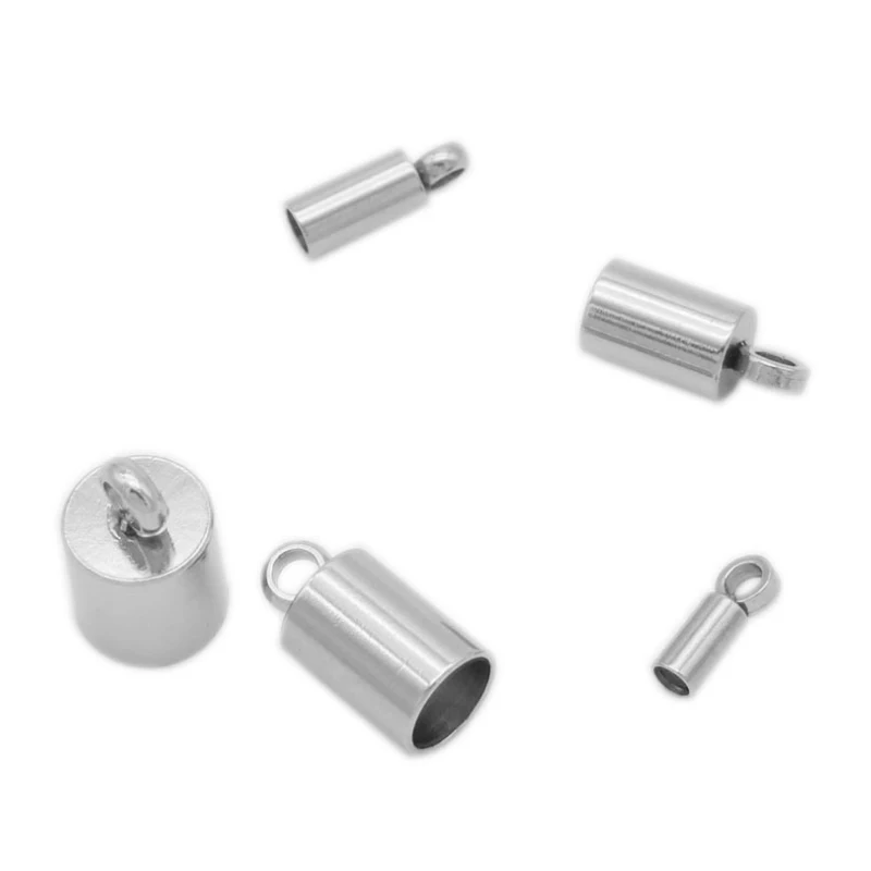 20pcs/lot  Stainless Steel Clasps Hooks Cords End Caps Cord for Jewelry Making Supplies Bracelet Necklace DIY Jewelry Findings