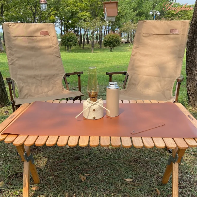 3 Size Picnic Camping Mat Outdoor Kitchen Barbecue Tablemat PU Leather Washable Portable Rolling Pads Tea Table Mats High Grade