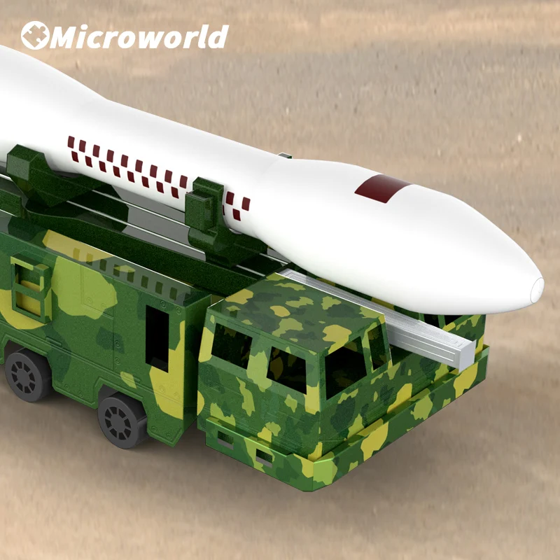 Microworld 3D ของขวัญวันเกิดทหารปริศนาเกม Space Rocket Transporter ชุด DIY จิ๊กซอว์โลหะของเล่นเพื่อการศึกษาสําหรับวัยรุ่น