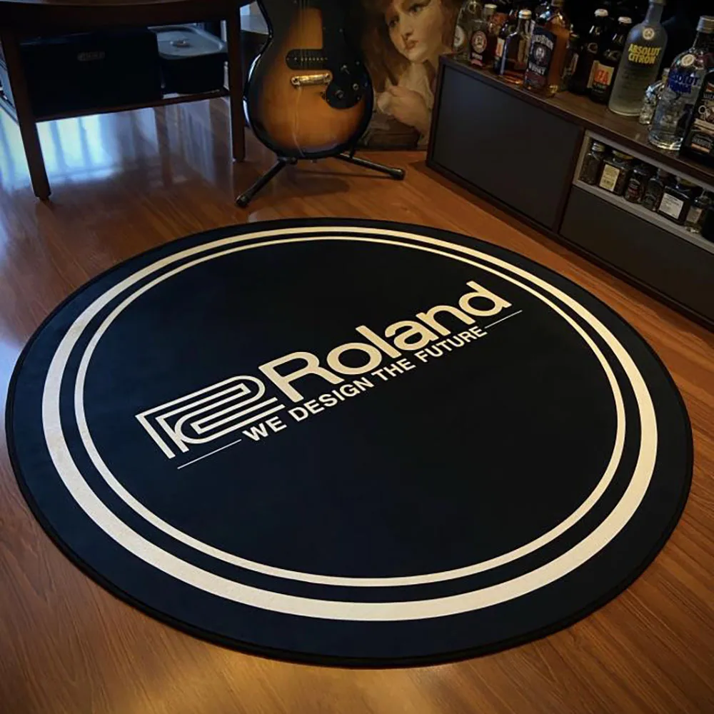 Roland Cool Round Area Rugs Living Room Printed Anti-slip Carpet Doormat Hallway Music Home Mats For Bar Floors Decoration