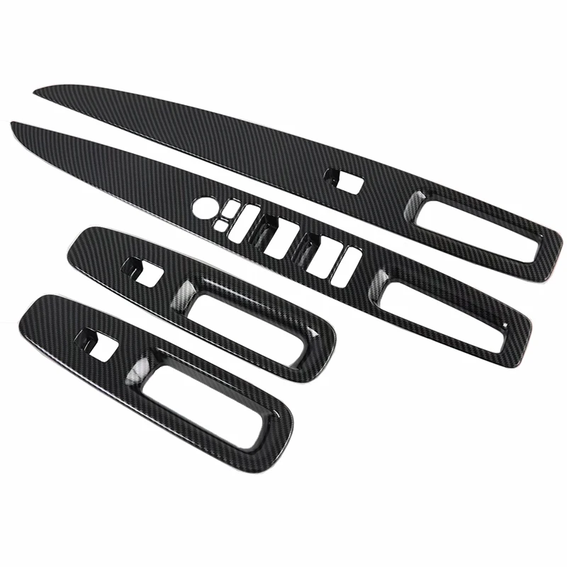 ABS Carbon Fiber Inner Door Handle Bowl Cover Glass Lift Door Panel Car Modeling Accessories For Hyundai Elantra CN7 2021 2022