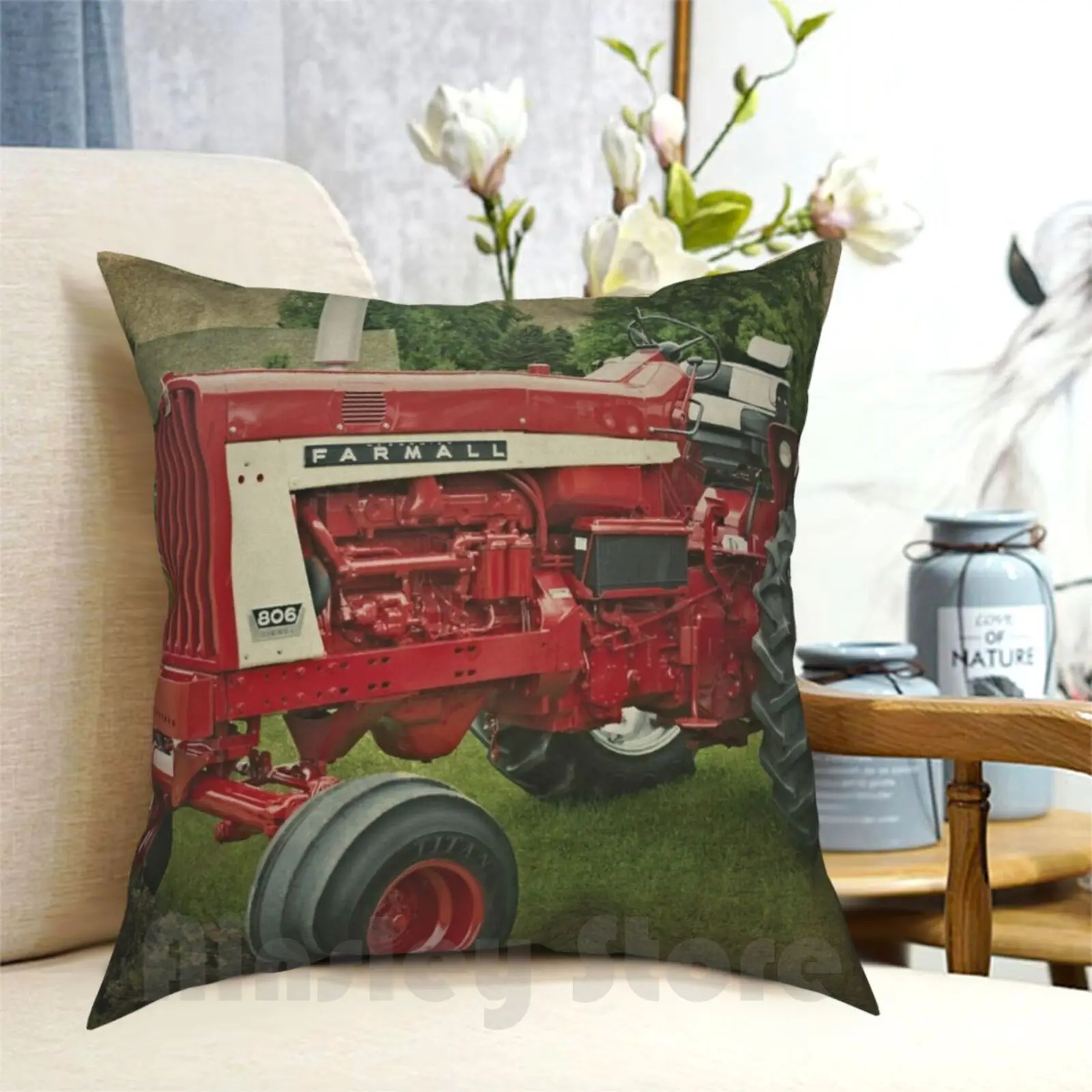 Farmall Tractor Pillow Case Printed Home Soft DIY Pillow cover Tractor Vintage Tractor Farmall Farmall Tractor Vintage