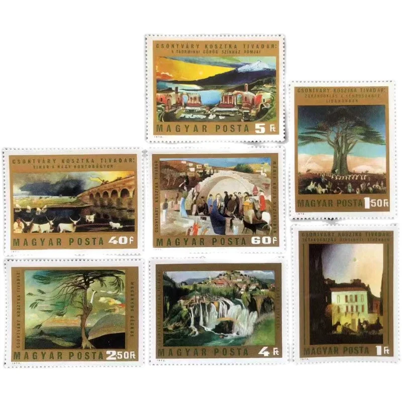 7 sztuk/zestaw nowy węgry Post Stamp 1973 Cosontewali malarstwo krajobraz architektura znaczki MNH