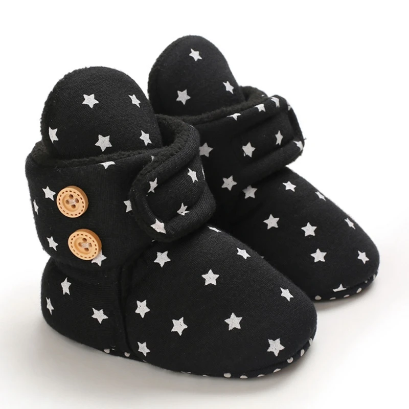 Neswborn BabyWarm Star Shoes Infant  Boy Girl Soild Cotton Casual Shoes Soft Bottom Kids Ins Frist Walking Shoes New Arrive