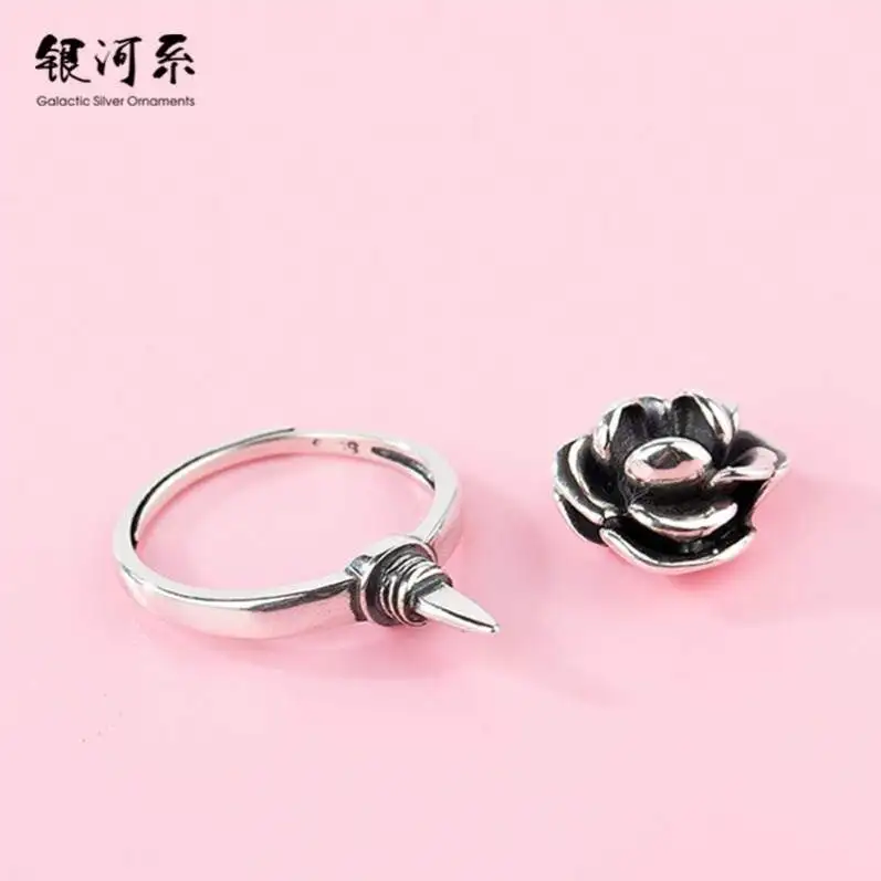 Self-defense ring women's special 925 silver fighting weapon tiger finger clasp anti-wolf trap