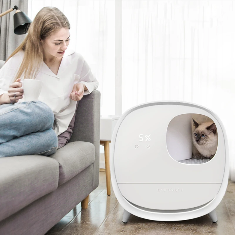 Pets Large Intelligent Cats Litter Box Deodorant Toilet Training Kit Smart Automatic Bedpan Closed Support Bluetooth